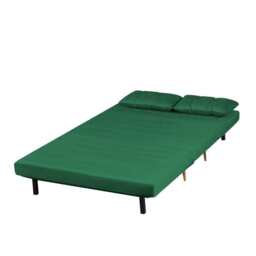 Jola Velvet Foldable 2 Seater Sofa Bed with Pillows, Green - thumbnail 5