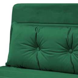 Jola Velvet Foldable 2 Seater Sofa Bed with Pillows, Green - thumbnail 8