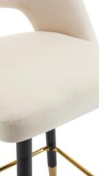 Set Of 2 Amore Velvet Upholstery Bar Stool With Gold Ornament, Beige - thumbnail 8