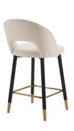 Set Of 2 Amore Velvet Upholstery Bar Stool With Gold Ornament, Beige - thumbnail 5