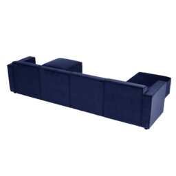 Tessa Modular 4 Seater Sofa with 2 Ottomans, Velvet Dark Blue - thumbnail 6