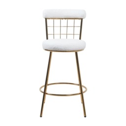 Set Of 2 Etta Boucle Bar Stools With Wire Backrest And Golden Leg - thumbnail 5