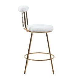 Set Of 2 Etta Boucle Bar Stools With Wire Backrest And Golden Leg - thumbnail 7
