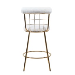 Set Of 2 Etta Boucle Bar Stools With Wire Backrest And Golden Leg - thumbnail 9