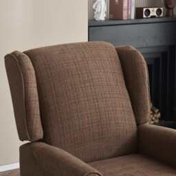 Ascot Velvet Pushback Recliner Chair, Brown - thumbnail 5