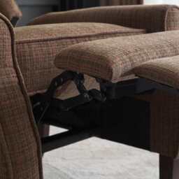 Ascot Velvet Pushback Recliner Chair, Brown - thumbnail 2
