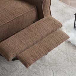 Ascot Velvet Pushback Recliner Chair, Brown - thumbnail 3