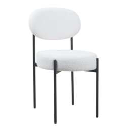 Set Of 2 Essie Round Upholstered Boucle Dining Chair, Beige Boucle - thumbnail 7