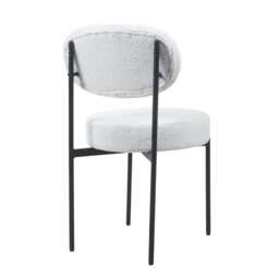 Set Of 2 Essie Round Upholstered Boucle Dining Chair, Beige Boucle - thumbnail 9