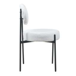 Set Of 2 Essie Round Upholstered Boucle Dining Chair, Beige Boucle - thumbnail 8