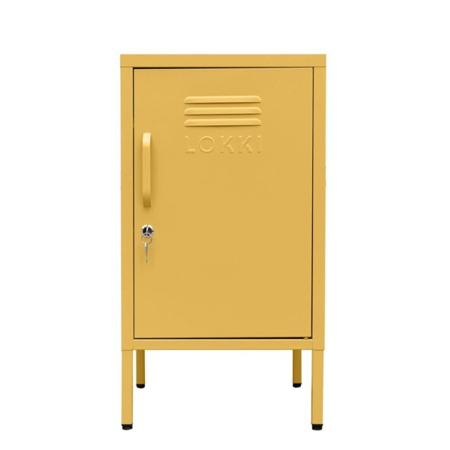 Lokki® Night Stand Cabinet With Adjustable Shelf And Locker, Mustard - image 1