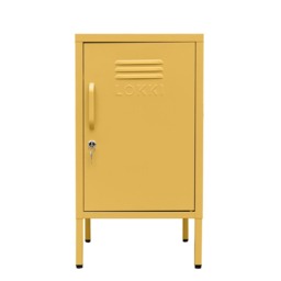 Lokki®  Night Stand Cabinet With Adjustable Shelf And Locker, Mustard - thumbnail 1