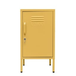 Lokki®  Night Stand Cabinet With Adjustable Shelf And Locker, Mustard