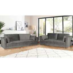 Avery 3+2 Seater Sofa Set with Scatter Cushions, Grey - thumbnail 1