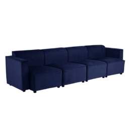 Tessa Modular 4 Seater Sofa, Velvet Dark Blue - thumbnail 4