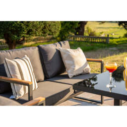 Hamburg 6‑Seater Steel Frame Garden Modular Sofa Set with Lifting Up Table - thumbnail 8
