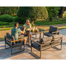Hamburg 6‑Seater Steel Frame Garden Modular Sofa Set with Lifting Up Table - thumbnail 2
