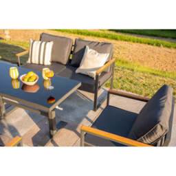Hamburg 6‑Seater Steel Frame Garden Modular Sofa Set with Lifting Up Table - thumbnail 4
