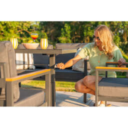 Hamburg 6‑Seater Steel Frame Garden Modular Sofa Set with Lifting Up Table - thumbnail 6