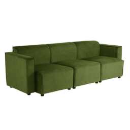 Tessa Modular 3 Seater Sofa, Velvet Moss Green - thumbnail 8