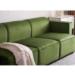 Tessa Modular 3 Seater Sofa, Velvet Moss Green - thumbnail 5
