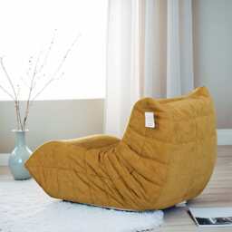 Ponyo Plush Caterpillar Sofa Chair Padded Lounger Lazy Chair Reading Chair, Mustard - thumbnail 4