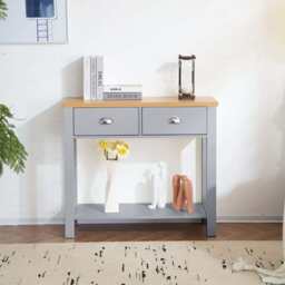 Heritage Hallway Console Table Sideboard With 2 Drawers, Grey / With 2 Drawers