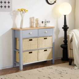 Heritage Hallway Console Table Sideboard With 2 Drawers, Grey / With 2 Drawers - thumbnail 4