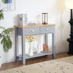 Heritage Hallway Console Table Sideboard With 2 Drawers, Grey / With 2 Drawers - thumbnail 2