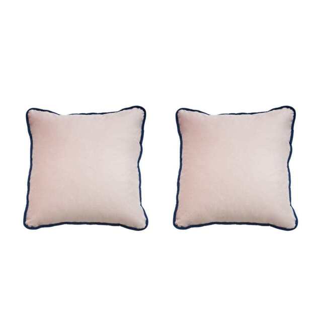 Birchcraft Velvet 2 Piece Indoor Soft Throw Pillow Set Scatter Cushions, Pink And Blue