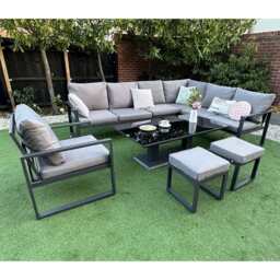 Nice Outdoor Garden Furniture 9 Seater Sofa Rising Table Set - thumbnail 5