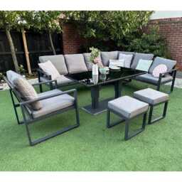 Nice Outdoor Garden Furniture 9 Seater Sofa Rising Table Set - thumbnail 2