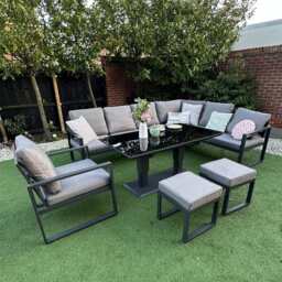Nice Outdoor Garden Furniture 9 Seater Sofa Rising Table Set