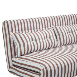 Jola Velvet Foldable 2 Seater Sofa Bed with Pillows, Brown Stripe - thumbnail 3