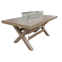 Berlin Nature 6 Seater Aluminium Garden Dining Set with Firepit Table Option, Fire Pit Table - thumbnail 4