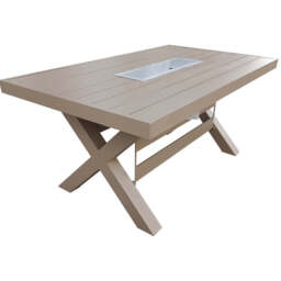 Berlin Nature 6 Seater Aluminium Garden Dining Set with Firepit Table Option, Fire Pit Table - thumbnail 6