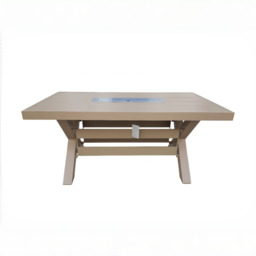 Berlin Nature 6 Seater Aluminium Garden Dining Set with Firepit Table Option, Fire Pit Table - thumbnail 5