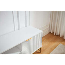 Mercury Modern Ridged TV Unit, Matte White - thumbnail 4