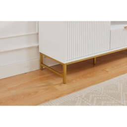 Mercury Modern Ridged TV Unit, Matte White - thumbnail 5