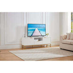 Mercury Modern Ridged TV Unit, Matte White - thumbnail 6