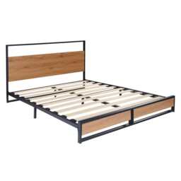 Belluno Industrial Style Wooden Bed Frame, Double Size Frame - thumbnail 4