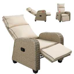 Outdoor Garden Furniture Rattan Recliner Armchair - thumbnail 2