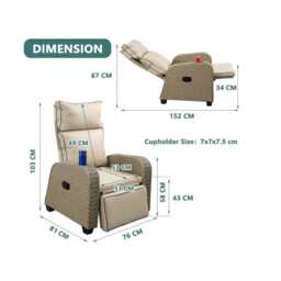 Outdoor Garden Furniture Rattan Recliner Armchair - thumbnail 7