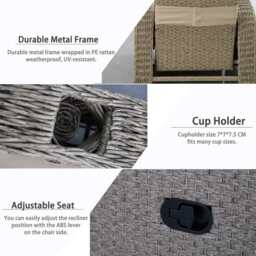 Outdoor Garden Furniture Rattan Recliner Armchair - thumbnail 9