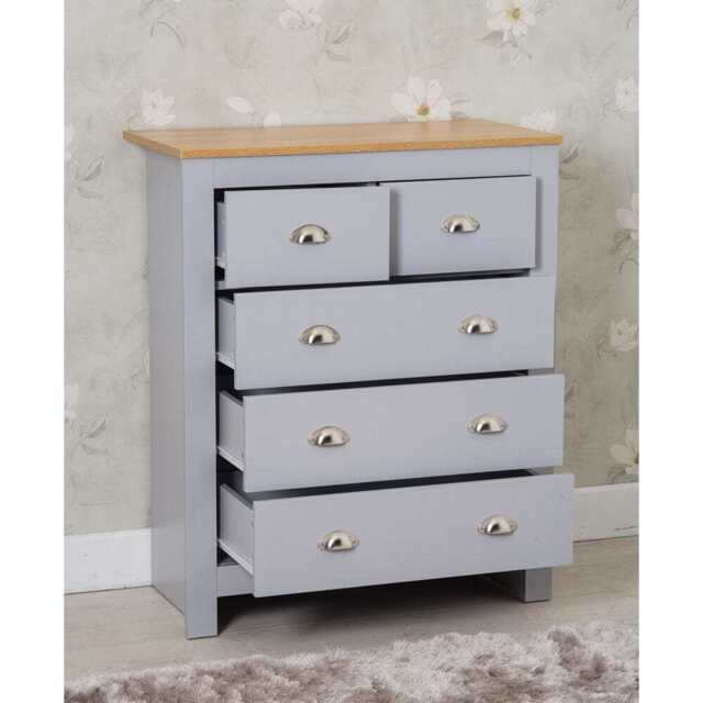 Heritage 3+2 Chest Of Drawers In Grey - image 1