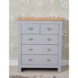 Heritage 3+2 Chest Of Drawers In Grey - thumbnail 3