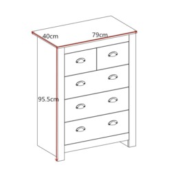 Heritage 3+2 Chest Of Drawers In Grey - thumbnail 5