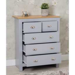 Heritage 3+2 Chest Of Drawers In Grey - thumbnail 4