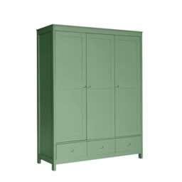 Neo 3 Door 3 Drawer Wardrobe Storage Wardrobe, Sage Green - thumbnail 1