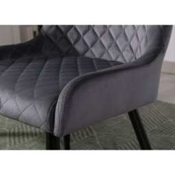 Set of 2 Lisa Velvet Dining Chair, Grey - thumbnail 7